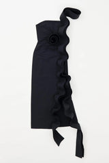 Black maxi ruffle PRE-ORDER
