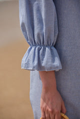 Camisón Manuela pata de gallo azulón