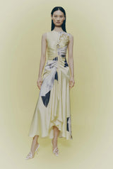 Drapped peonia silk yellow PRE-ORDER