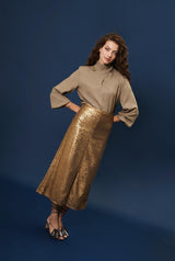 Falda Radziwill lentejuela dorada