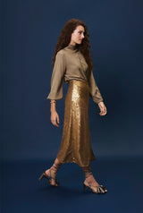 Falda Radziwill lentejuela dorada