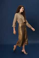 Falda Radziwill lentejuela dorada