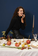 Falda Radziwill lentejuela negra