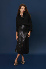 Falda Radziwill lentejuela negra