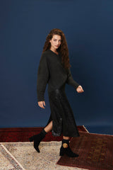 Falda Radziwill lentejuela negra