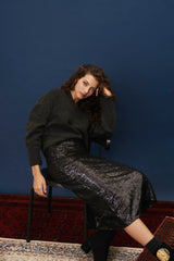 Falda Radziwill lentejuela negra