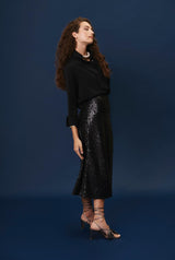 Falda Radziwill lentejuela negra