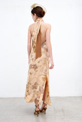 Halter extra long dress - Eco print - Pre-Order
