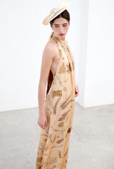 Halter extra long dress - Eco print - Pre-Order