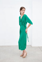 Nicole túnica escote drapeado - esmeralda