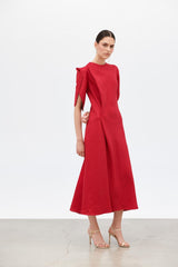 Vestido al bies con manga granate