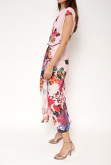 Vestido con falda nudo flores acuareladas PRE-ORDER