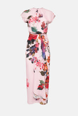 Vestido con falda nudo flores acuareladas PRE-ORDER