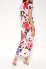 Vestido con falda nudo flores acuareladas PRE-ORDER