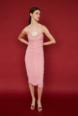 Vestido Fruncido tul rosa