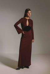 Vestido lurex punto granate