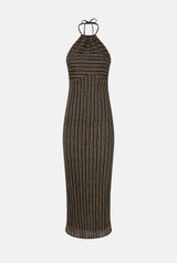 Vestido lurex punto rayas