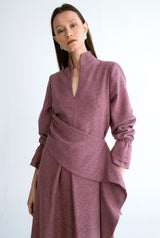 Vestido midi cruzado grape