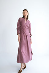 Vestido midi cruzado grape