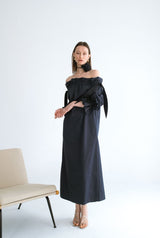 Vestido sin hombros - azul