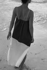 Vestido Sofía Gris/Beige