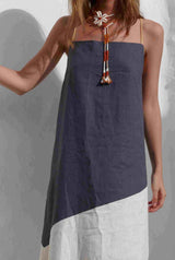 Vestido Sofía Gris/Beige