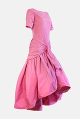 Vestido tafetán rosa