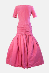 Vestido tafetán rosa